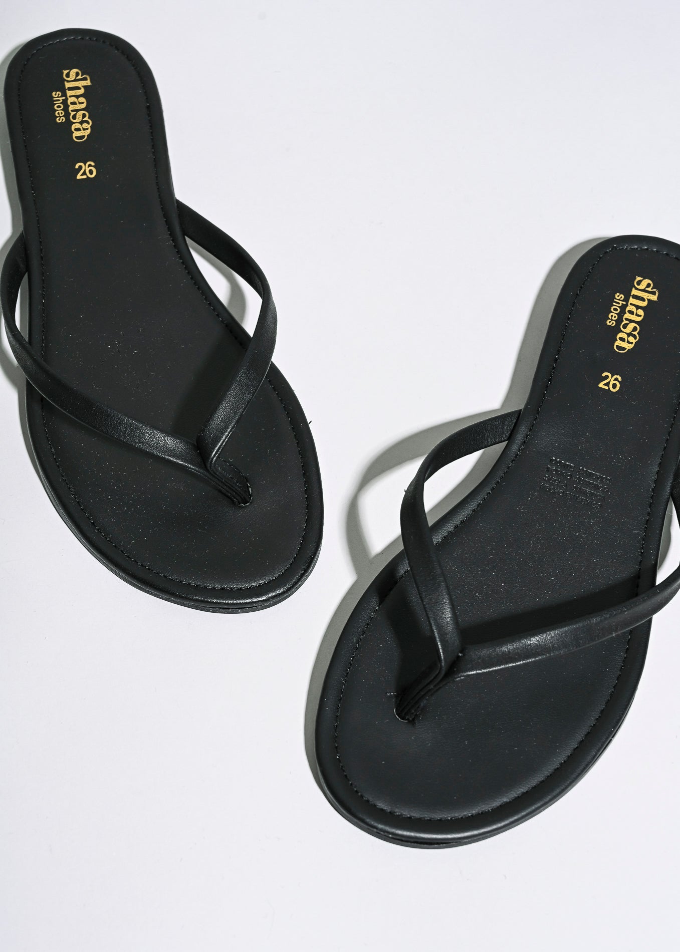 Sandalias flip flop tiras delgadas NEGRO