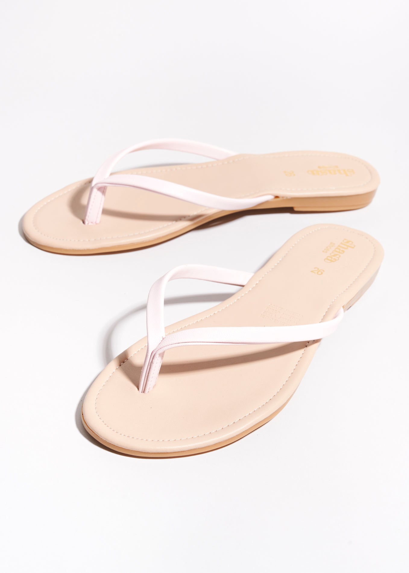 Sandalias flip flop tiras delgadas ROSA PASTEL