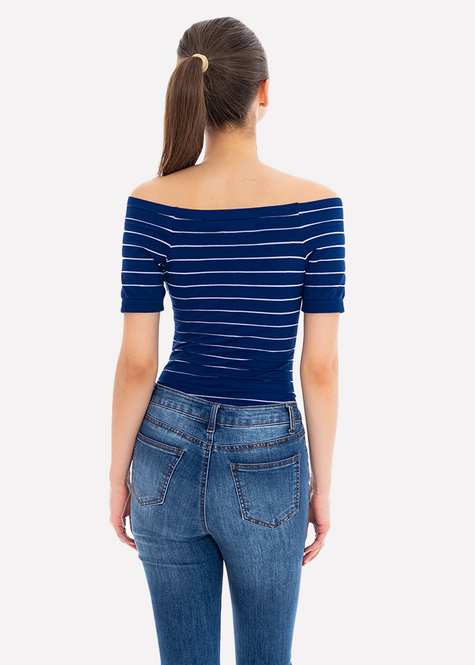 Bodysuit rayas hombro descubierto MARINO COMBO