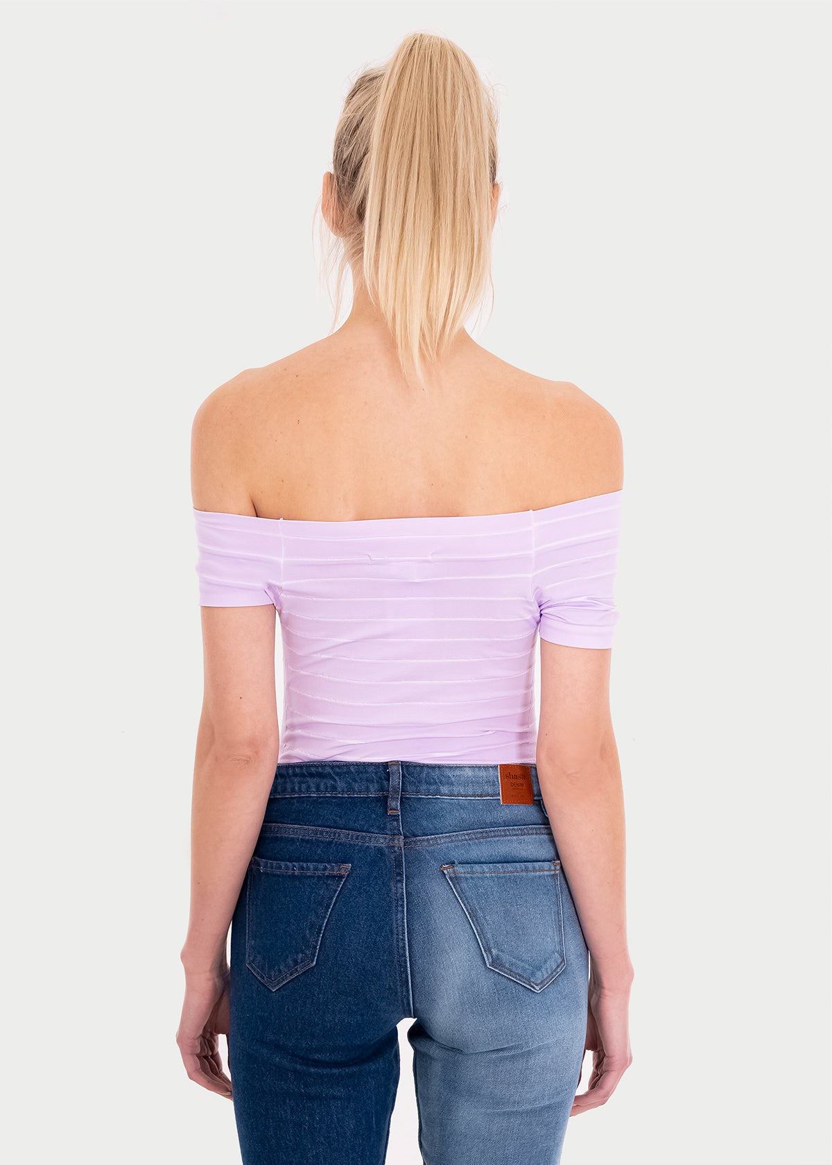 Bodysuit rayas hombro descubierto LILA