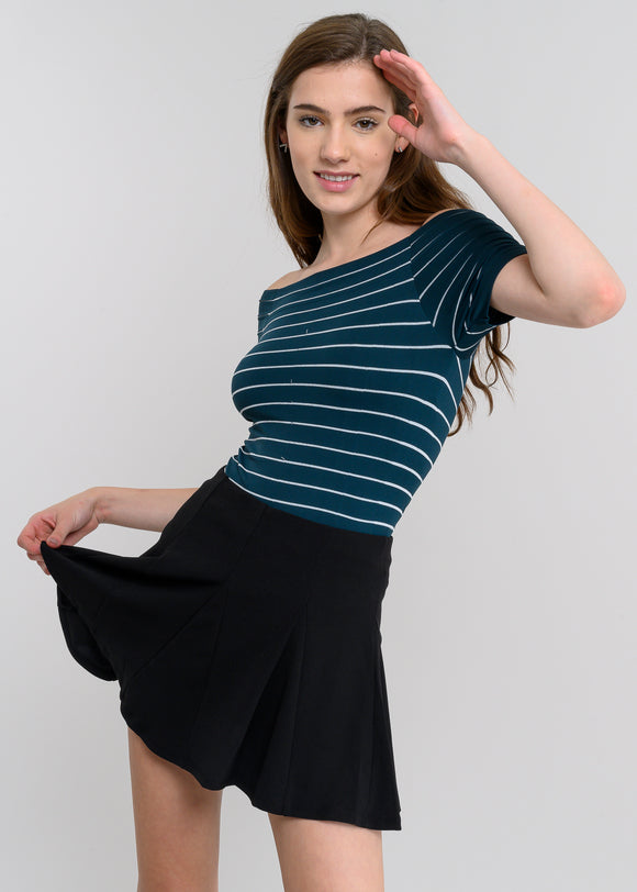 Bodysuit rayas hombro descubierto