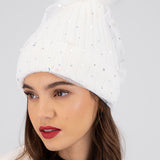 Beanie tejido punto perlas estrellas
