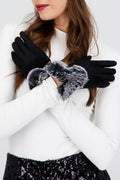 Guantes gamuza detalle peluche bicolor