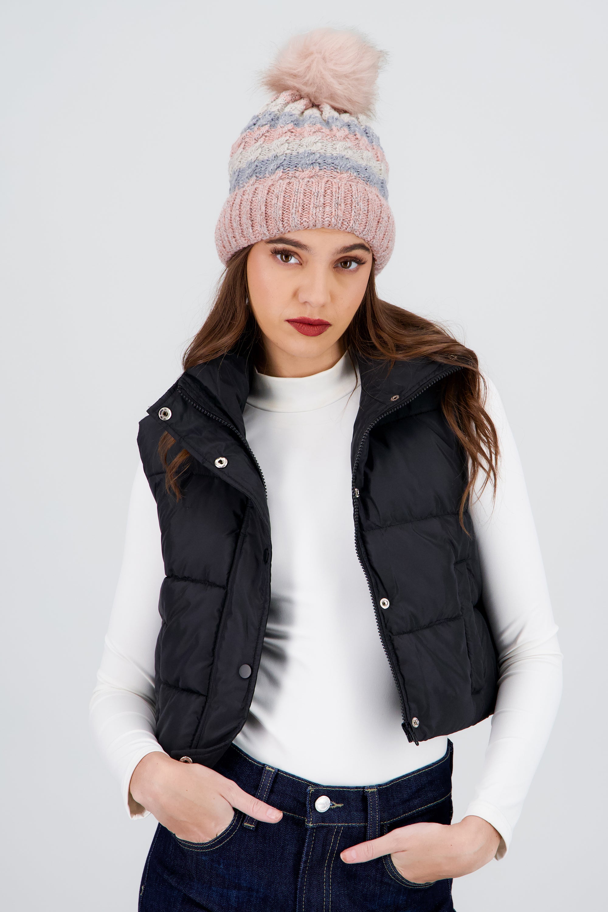 Gorro tejido multicolor ROSA