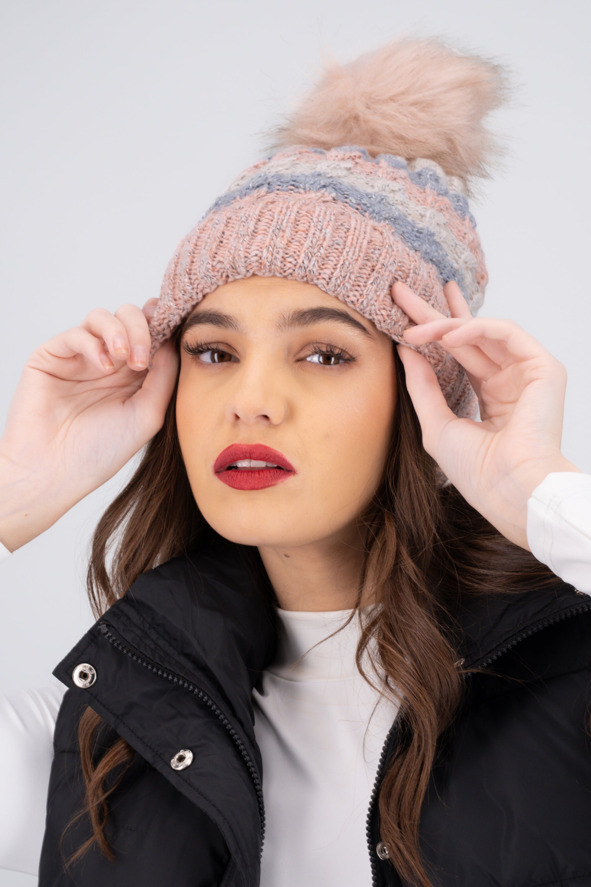 Gorro tejido multicolor ROSA