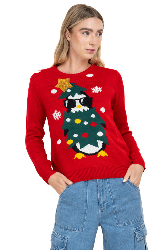 Suéter navideño pingüino