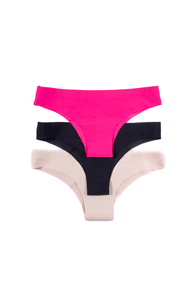 Set 3 bikinis sin costuras ROSA NEON