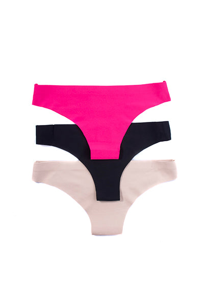 Set 3 bikinis sin costuras ROSA NEON