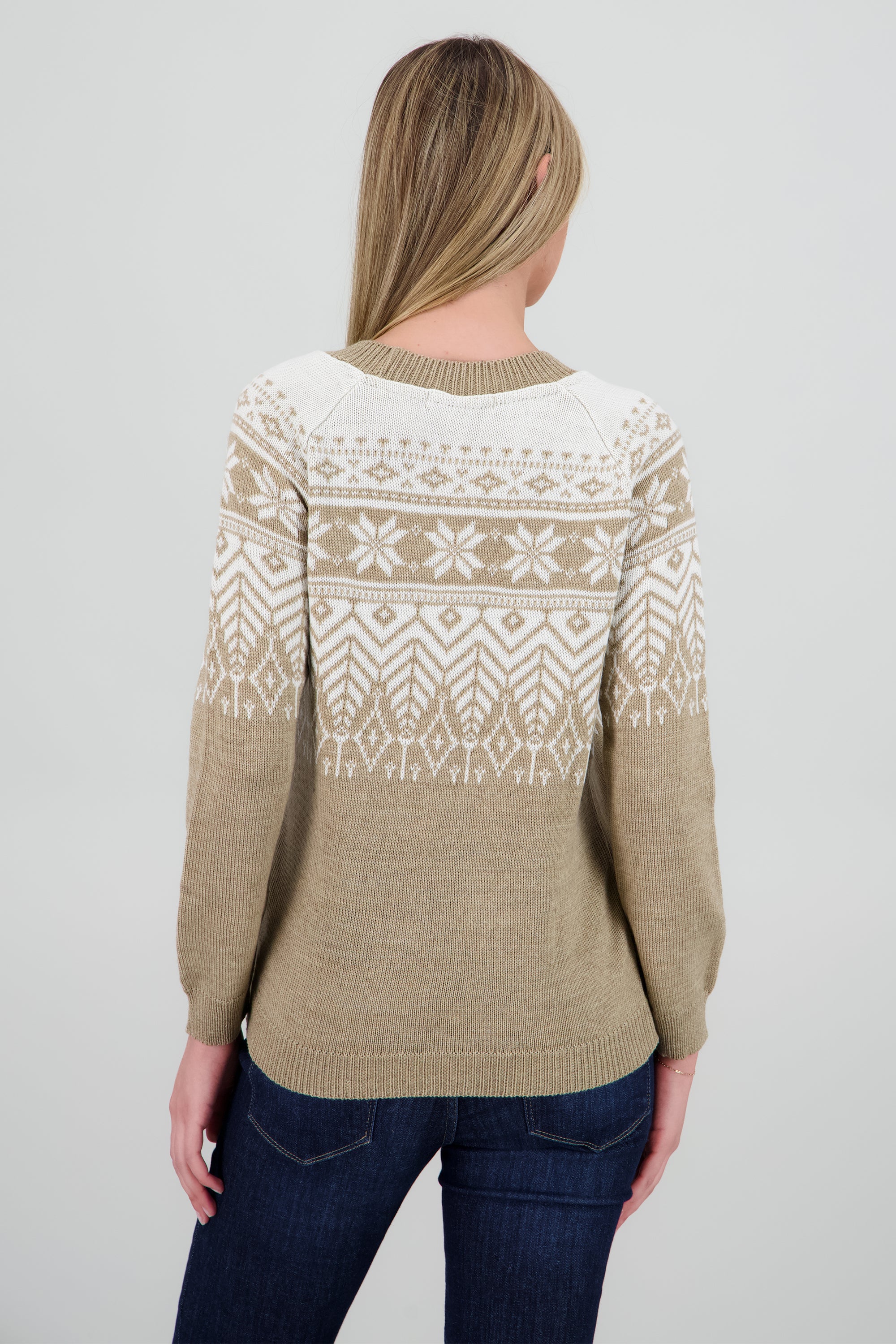 Suéter navideño flor nochebuena BEIGE