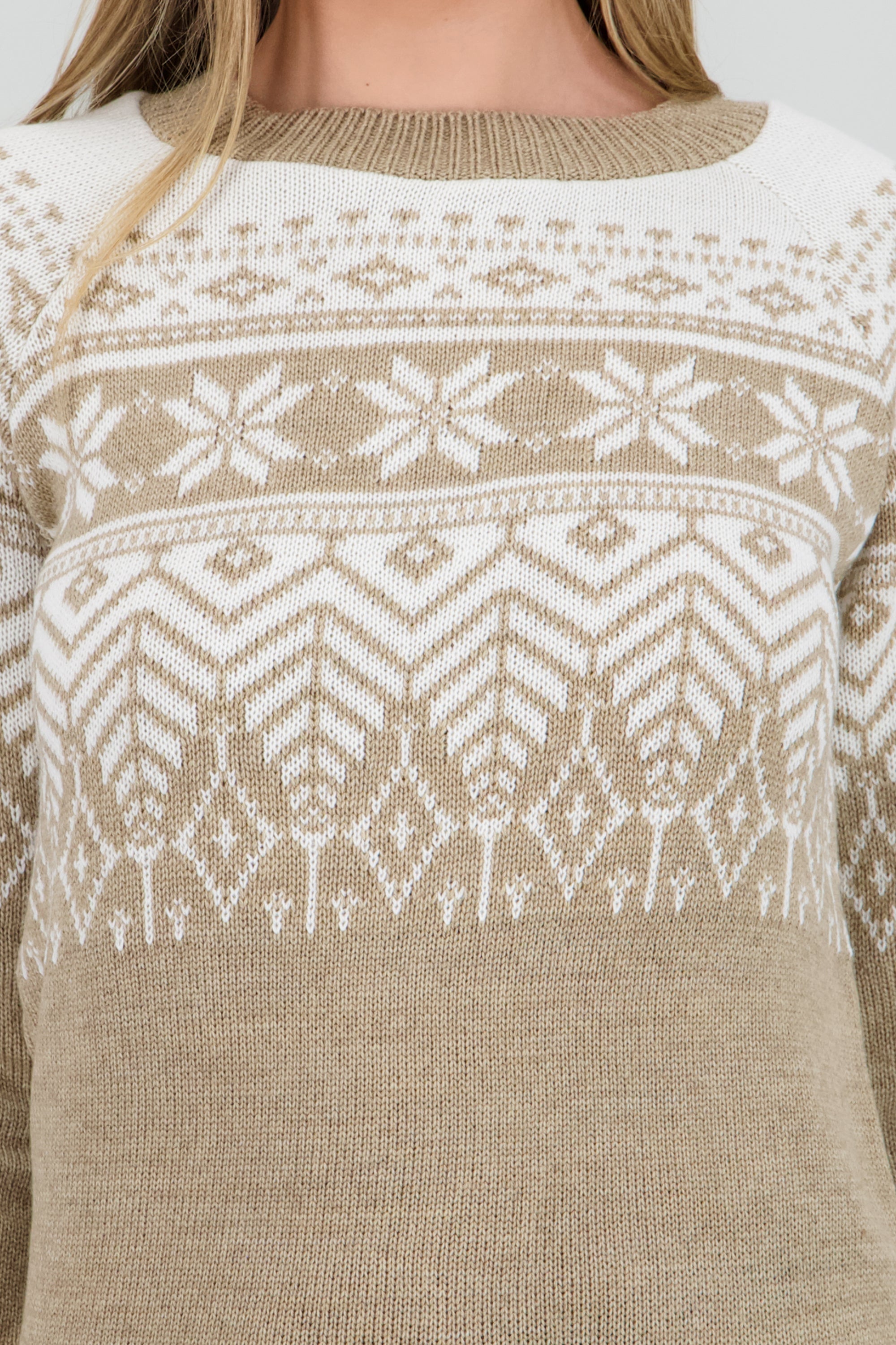 Suéter navideño flor nochebuena BEIGE