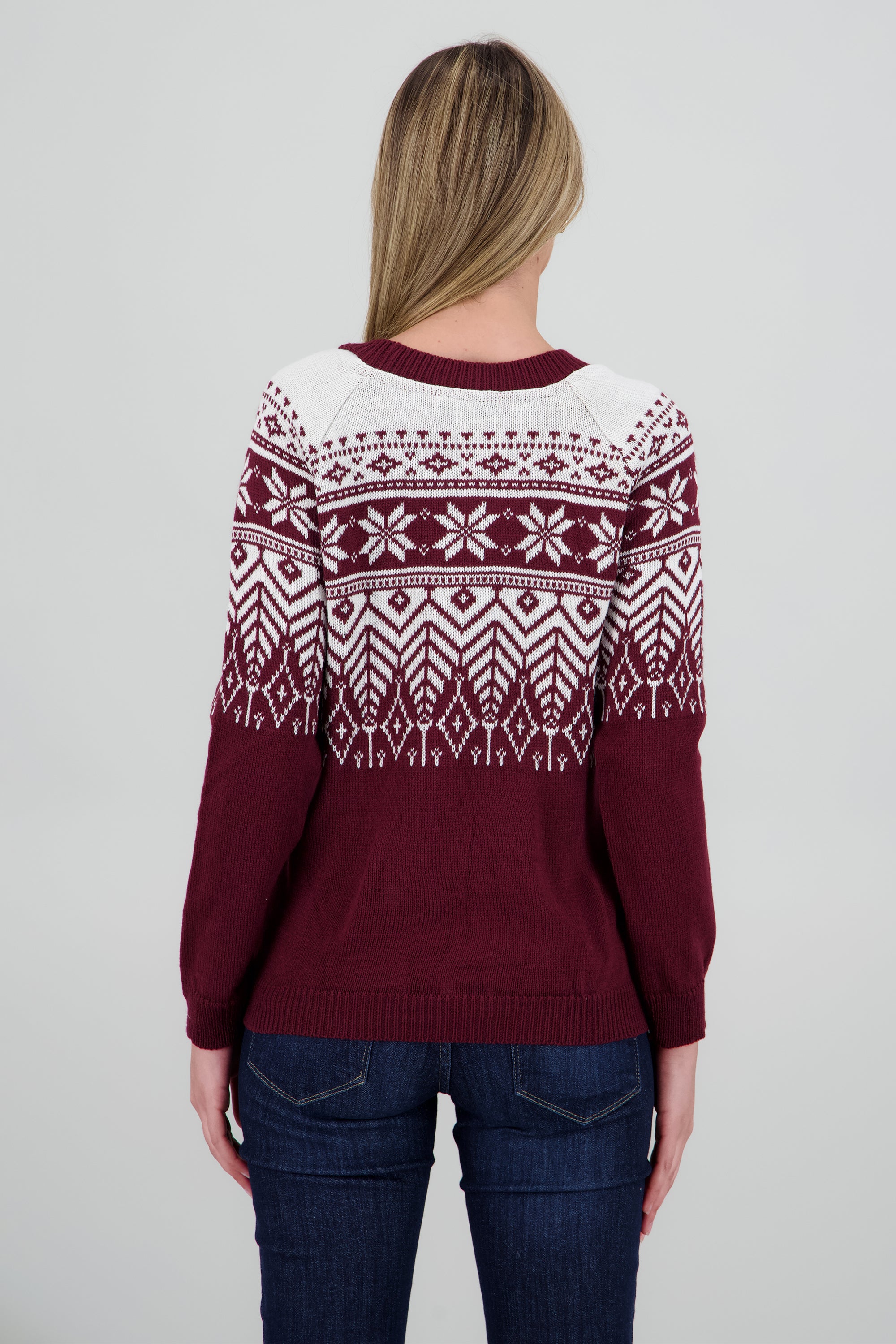 Suéter navideño flor nochebuena VINO COMBO