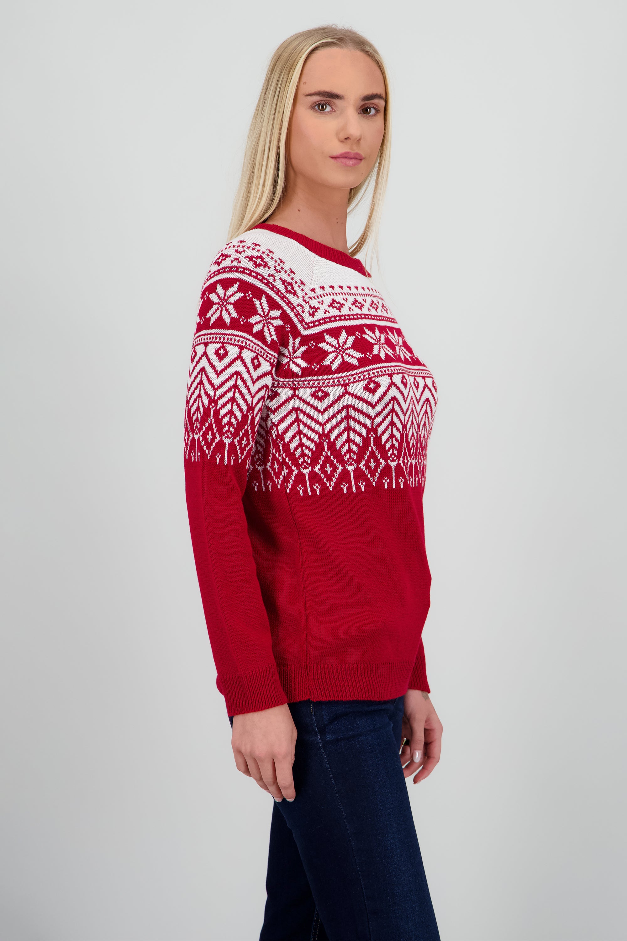 Suéter navideño flor nochebuena ROJO COMBO