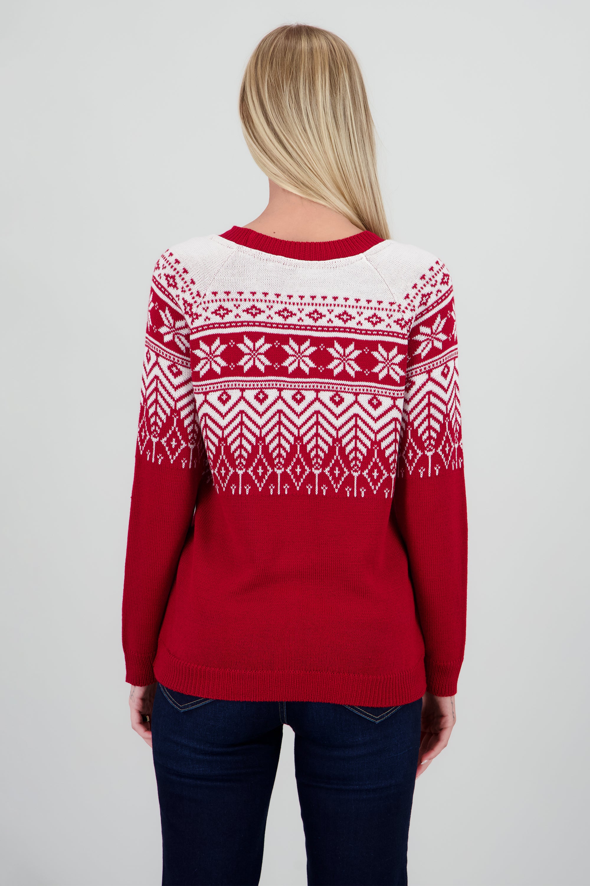 Suéter navideño flor nochebuena ROJO COMBO