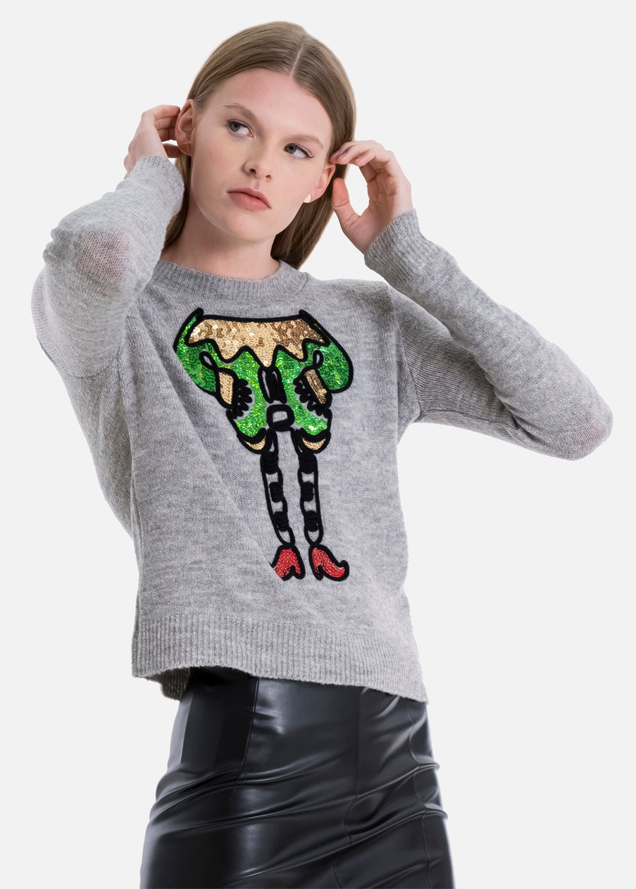 Suéter tejido duende GRIS JASPE