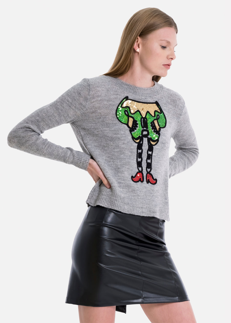 Suéter tejido duende GRIS JASPE