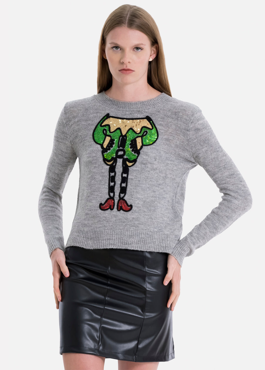 Suéter tejido duende GRIS JASPE