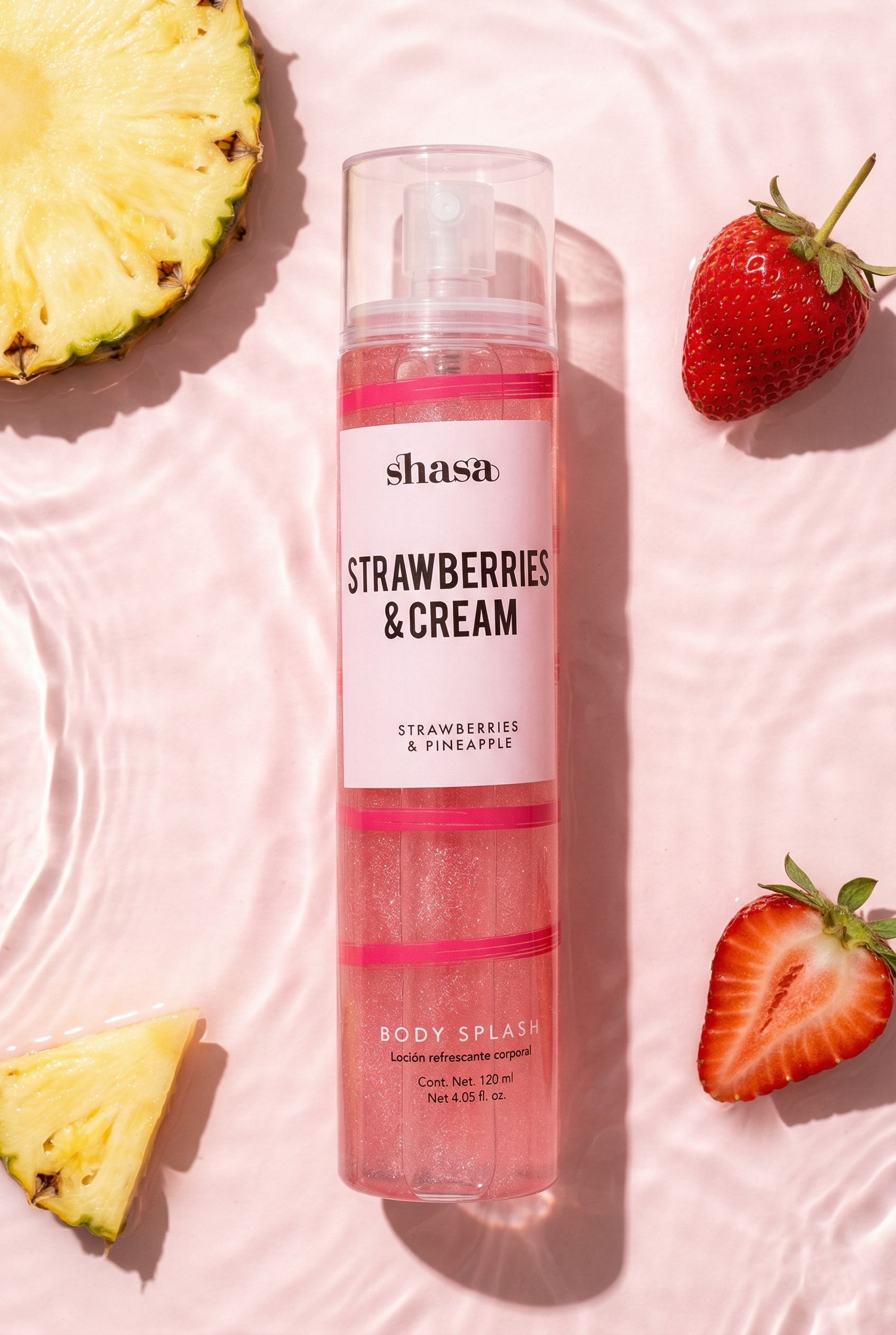 Body Splash Glitter Strawberries And Cream FIUSHA