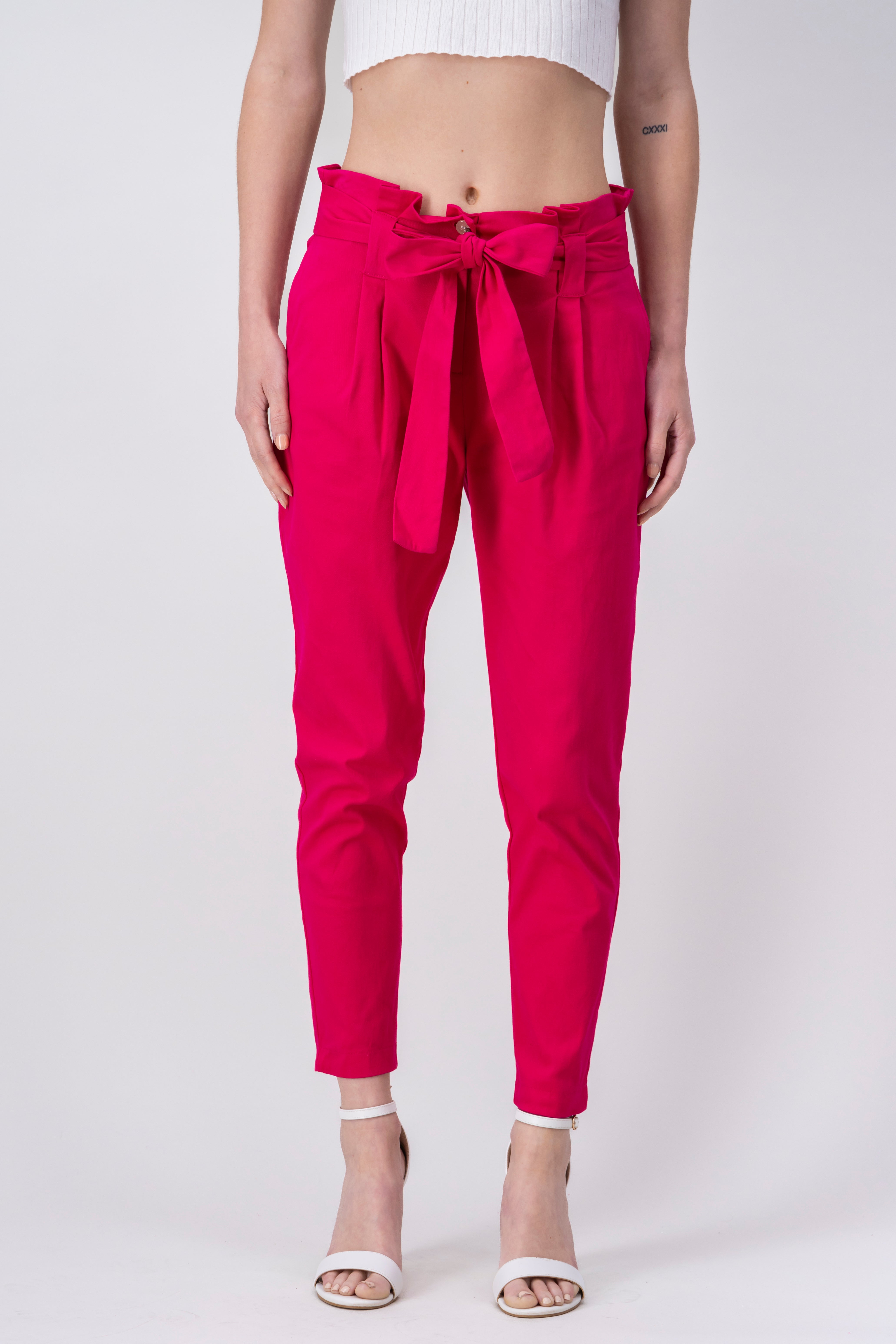 Pantalon paper bag rosa sale