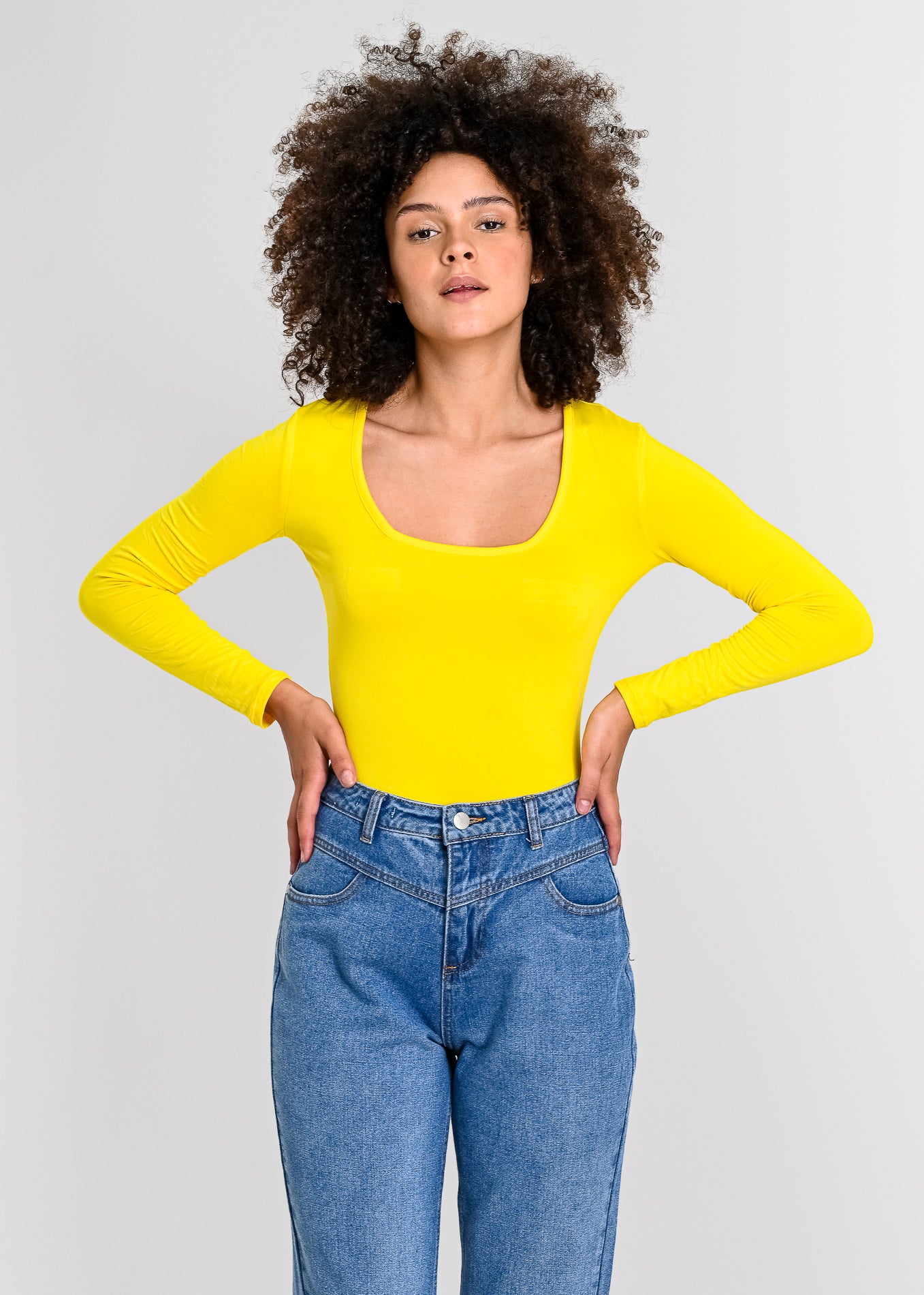 Bodysuit Liso Escote AMARILLO