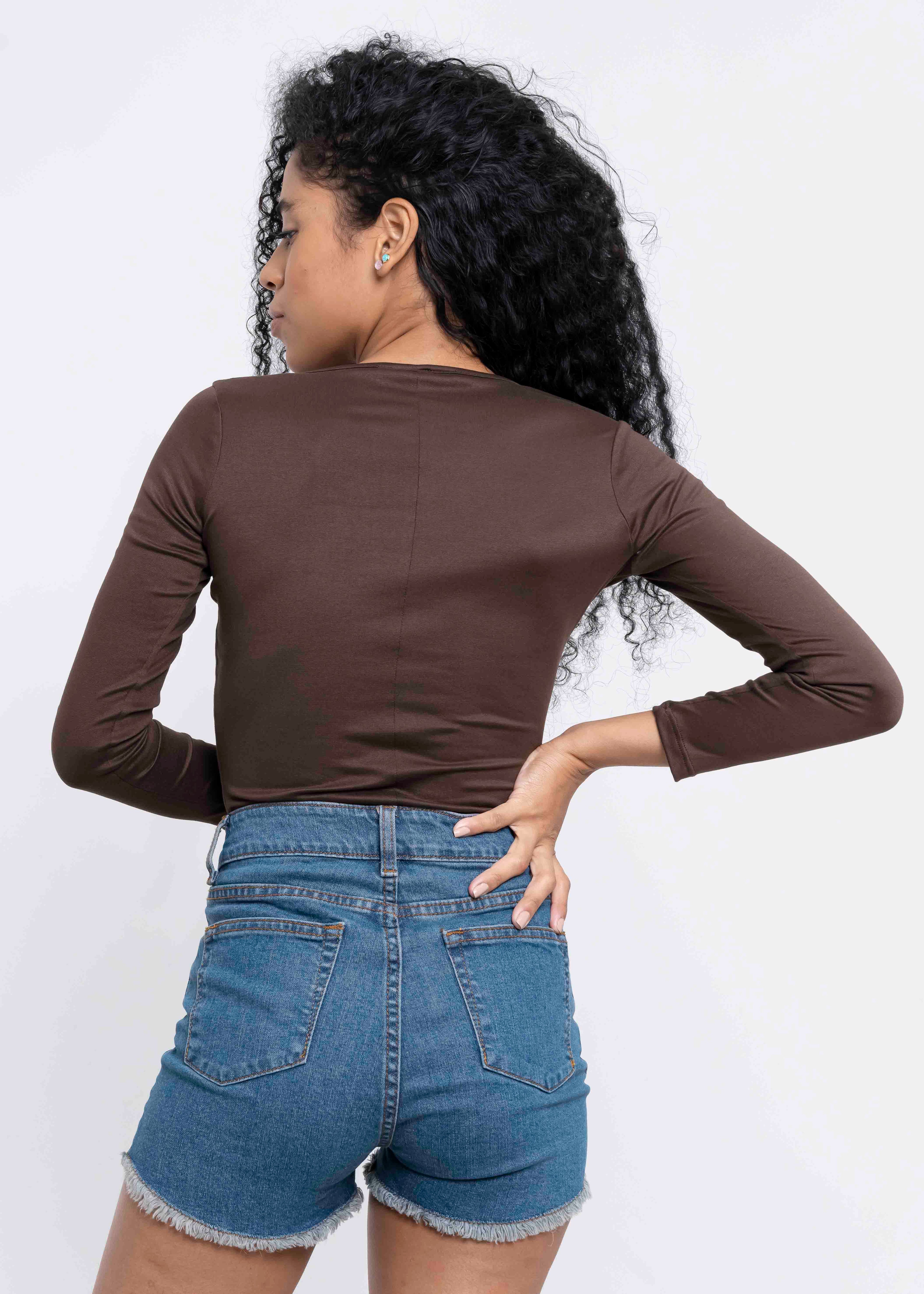 Bodysuit Liso Escote CHOCOLATE