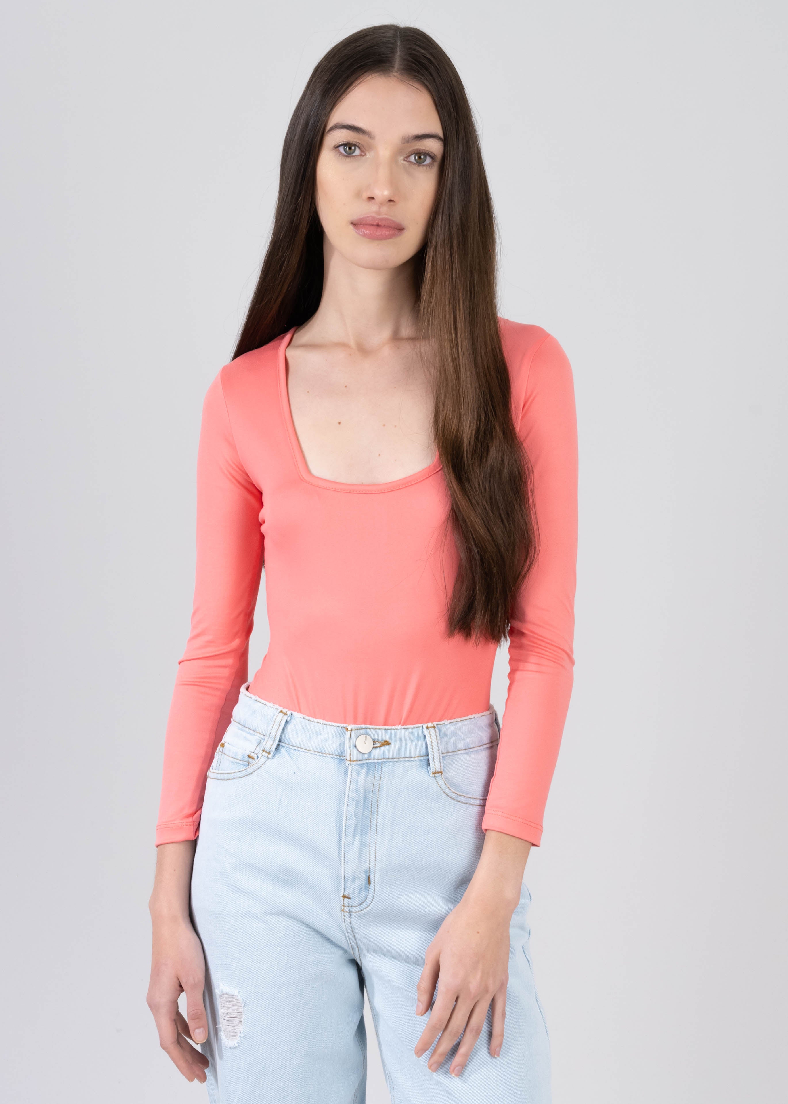 Bodysuit Liso Escote CORAL