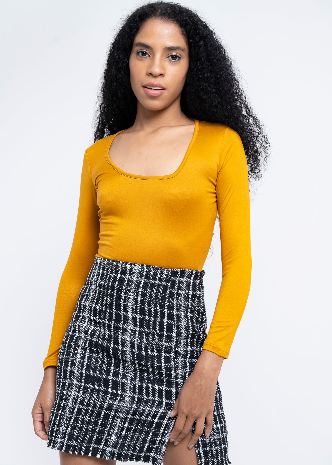 Bodysuit Liso Escote CAMELLO