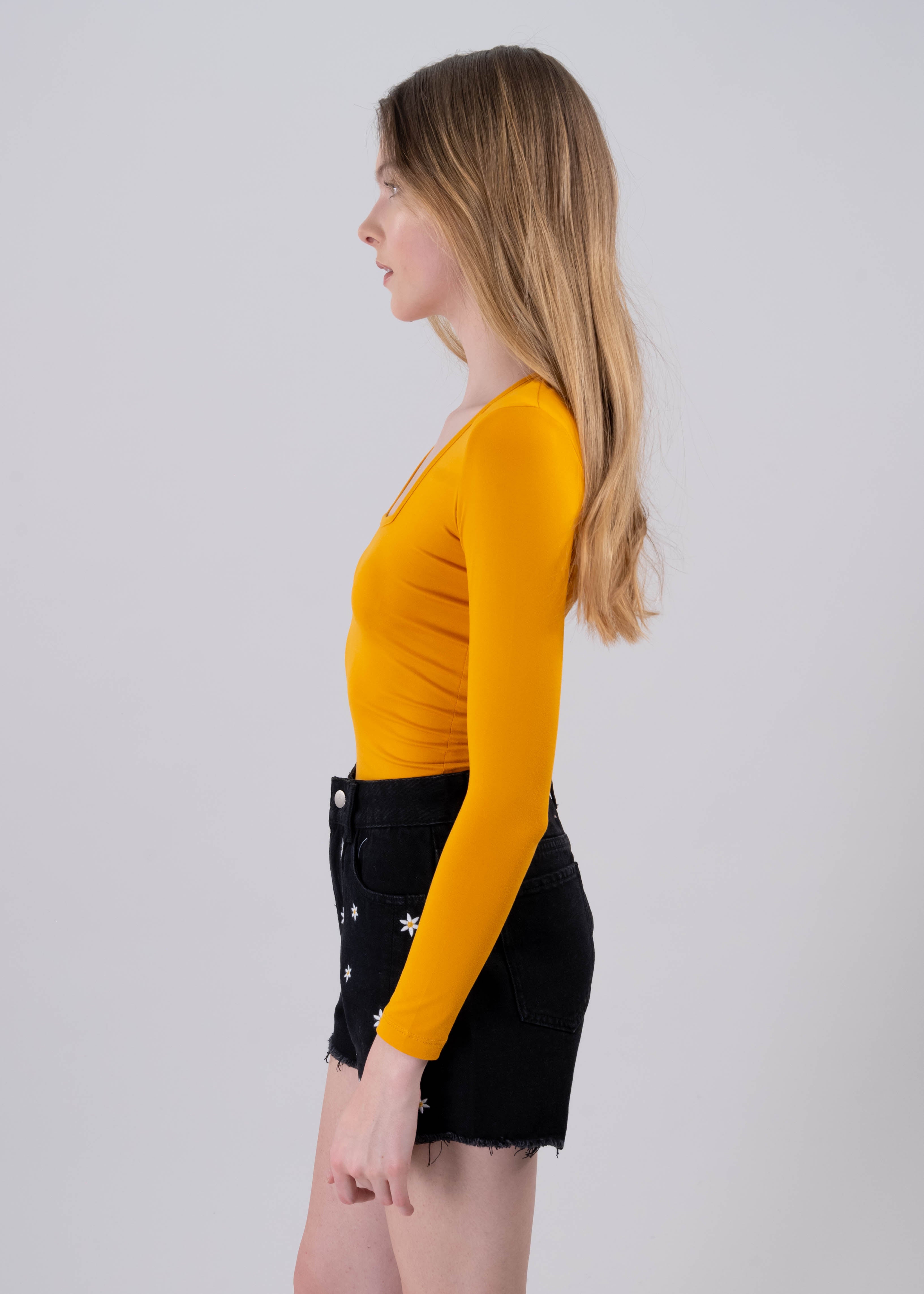 Bodysuit Liso Escote NARANJA