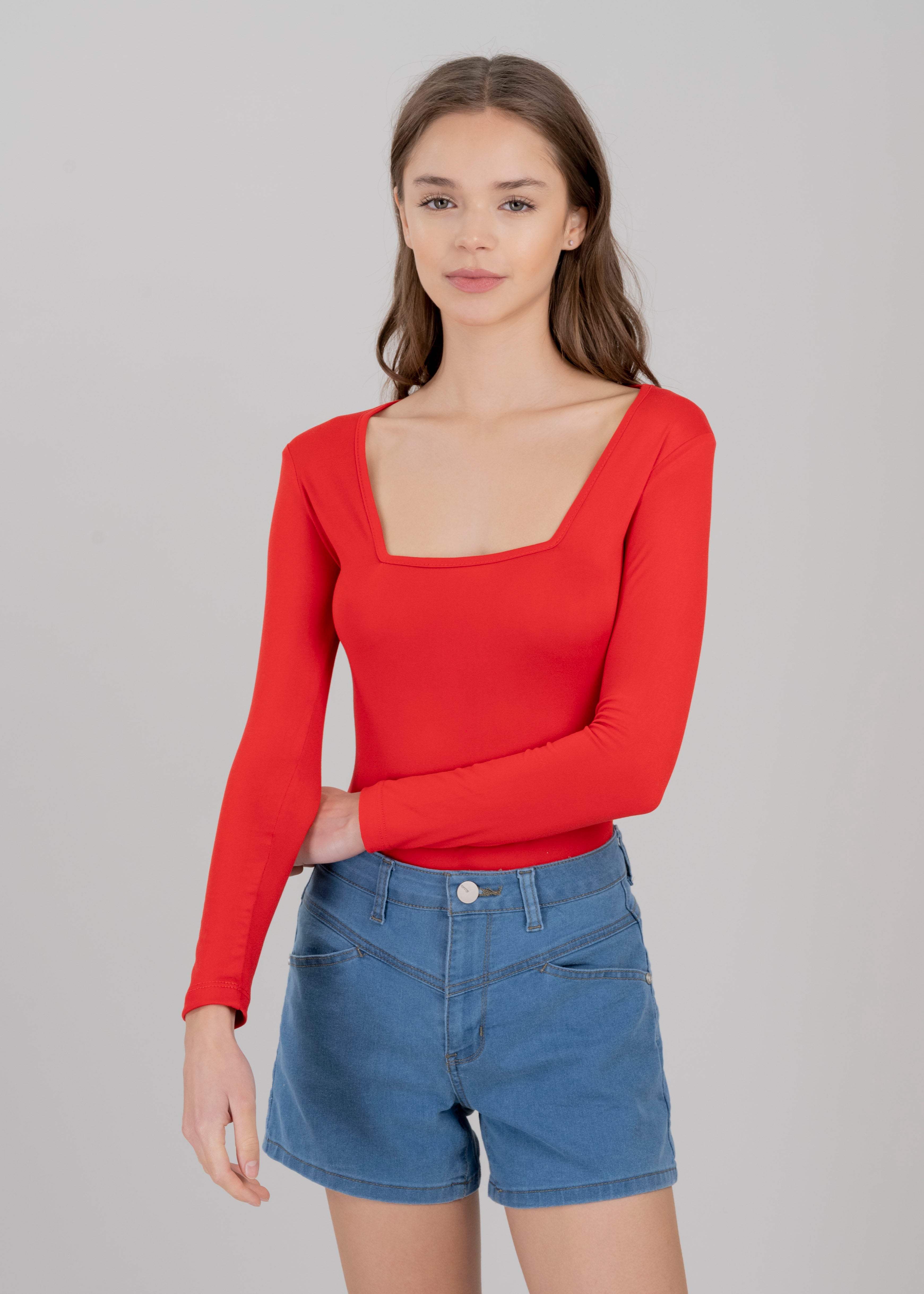 Bodysuit Liso Escote ROJO QUEMADO