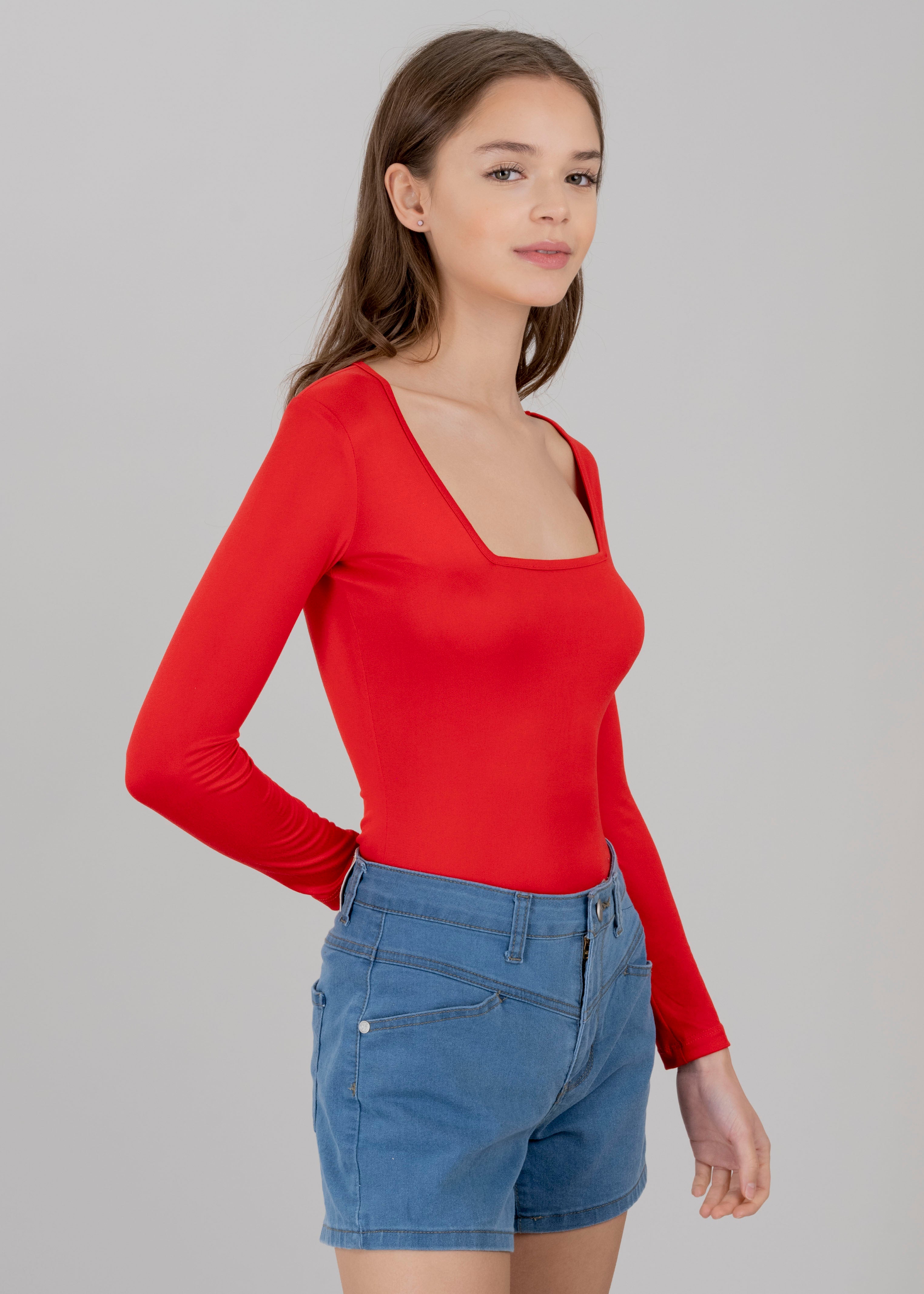 Bodysuit Liso Escote ROJO QUEMADO