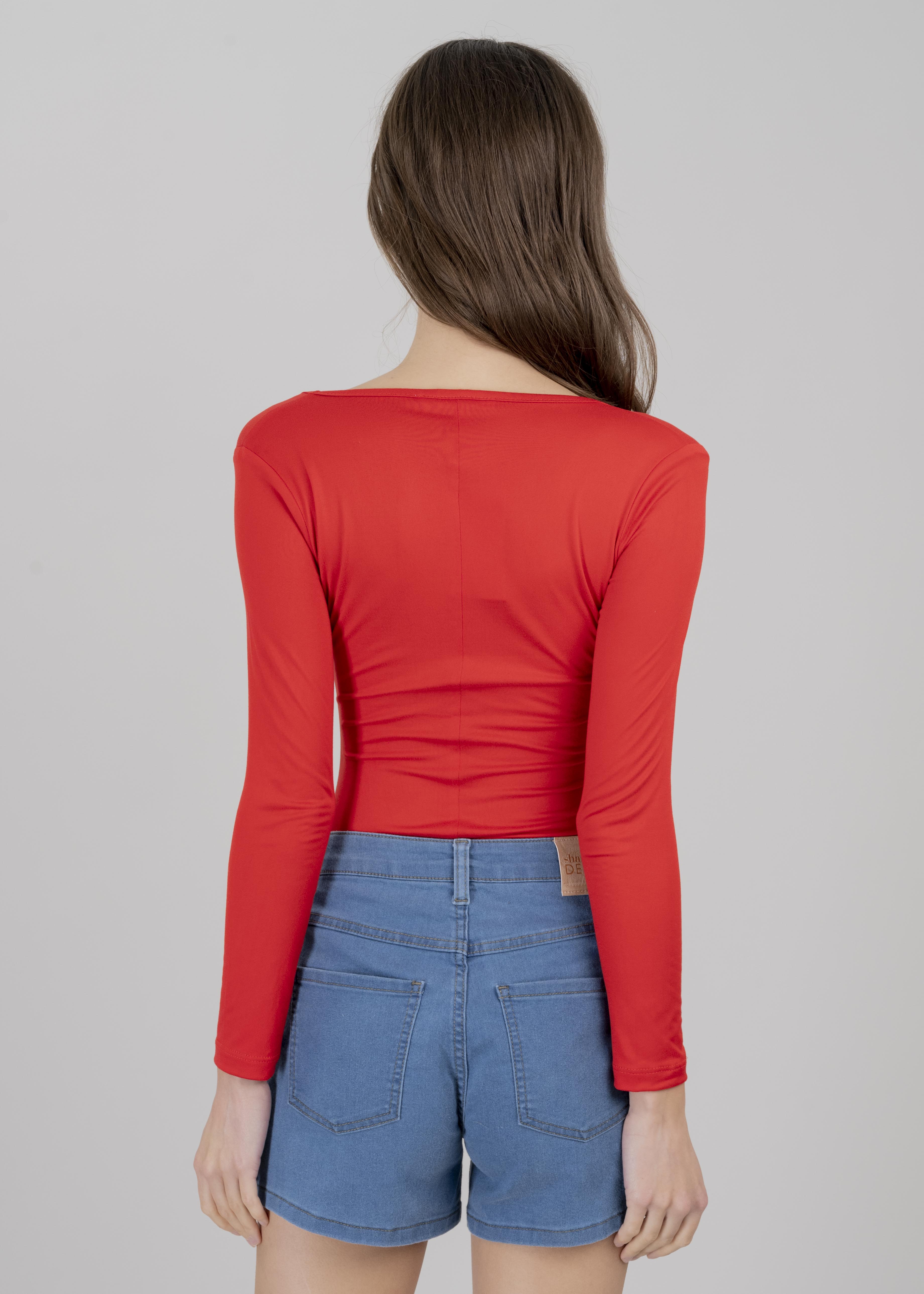 Bodysuit Liso Escote ROJO QUEMADO