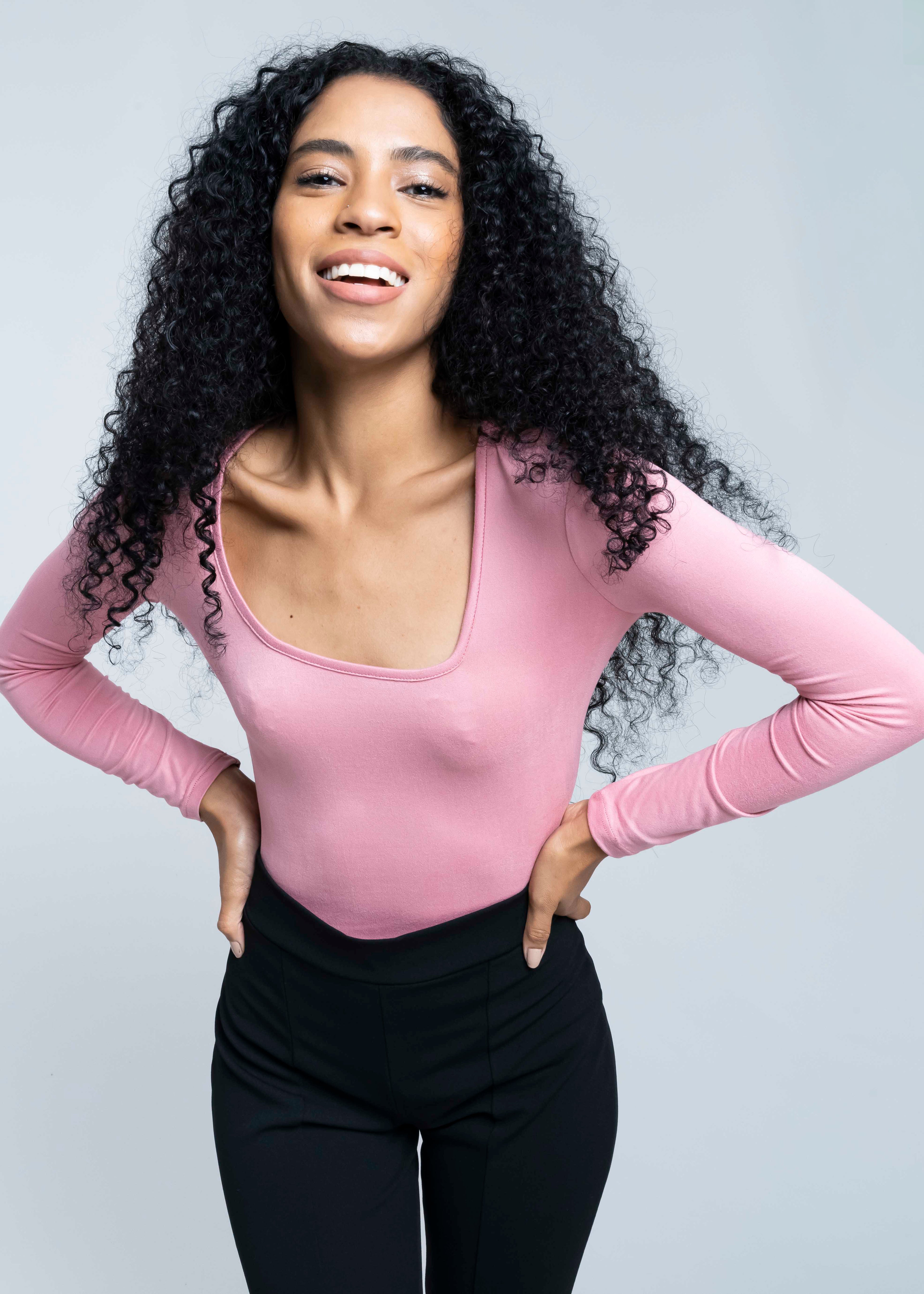 Bodysuit Liso Escote PALO DE ROSA