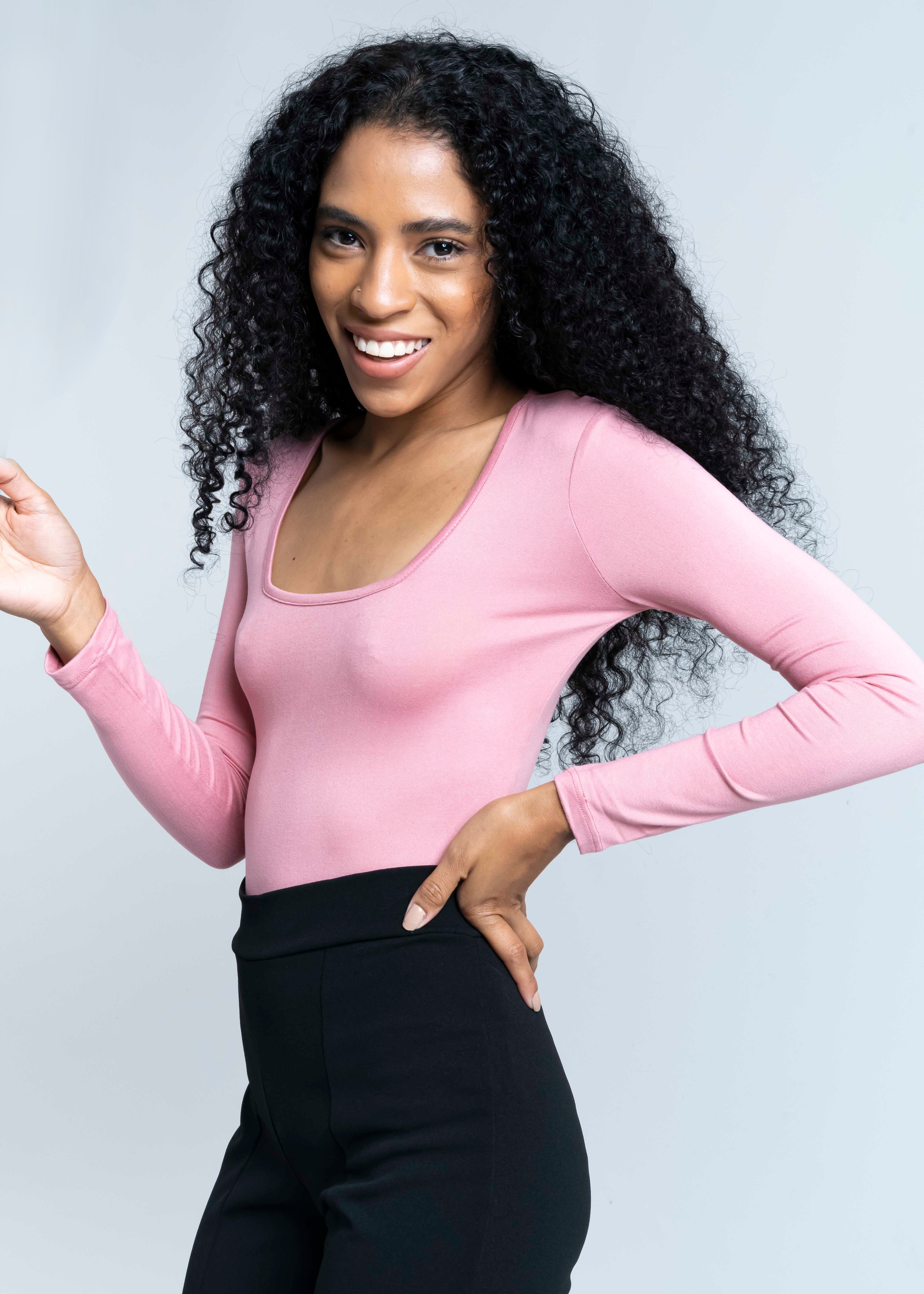 Bodysuit Liso Escote PALO DE ROSA