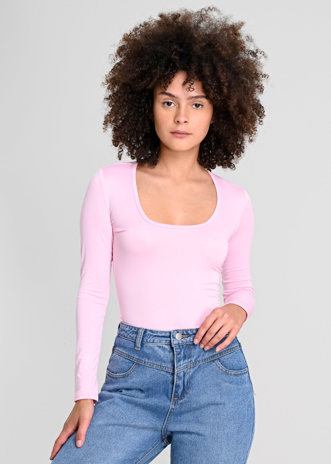 Bodysuit Liso Escote ROSA PASTEL