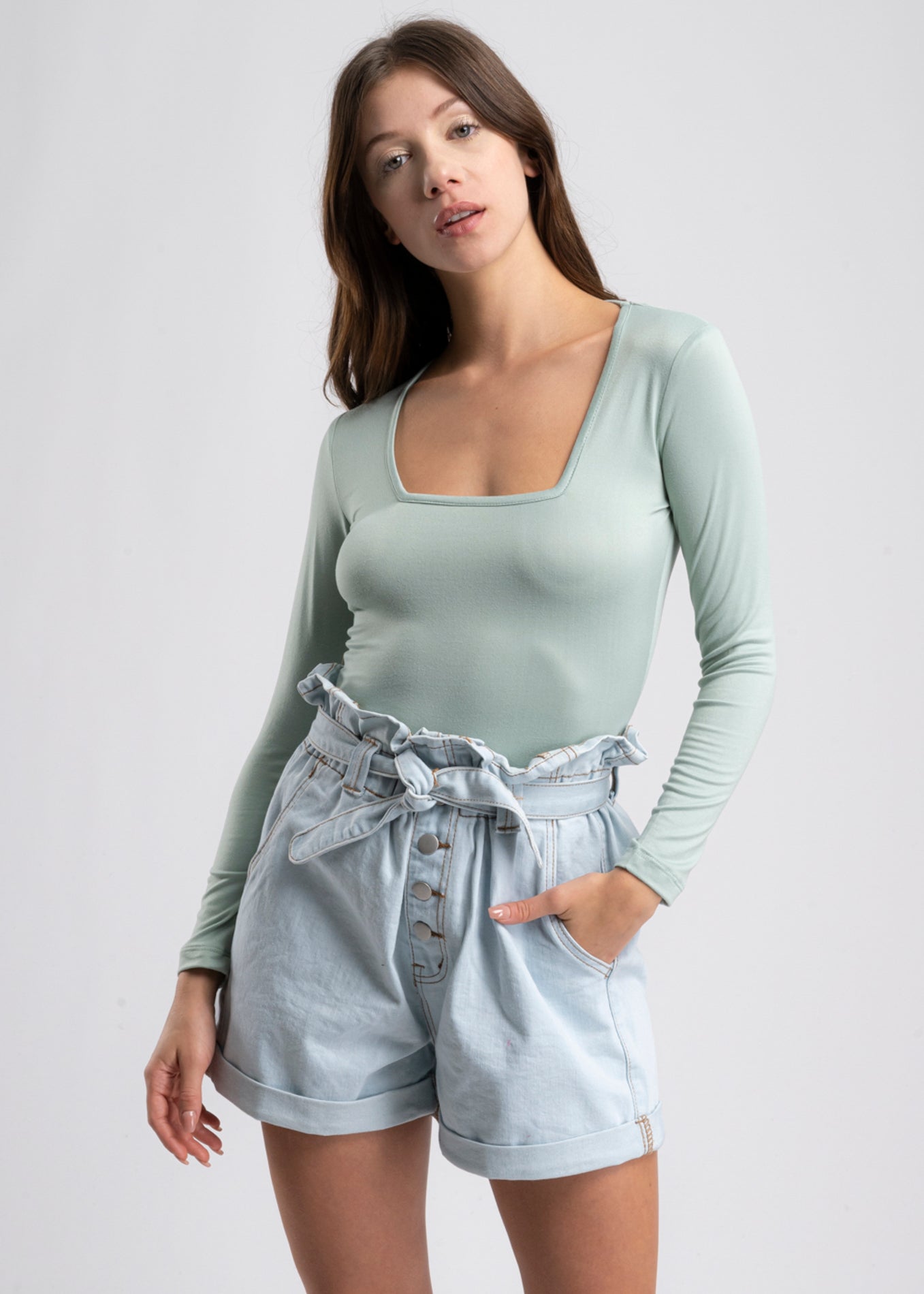 Bodysuit Liso Escote VERDE CLARO