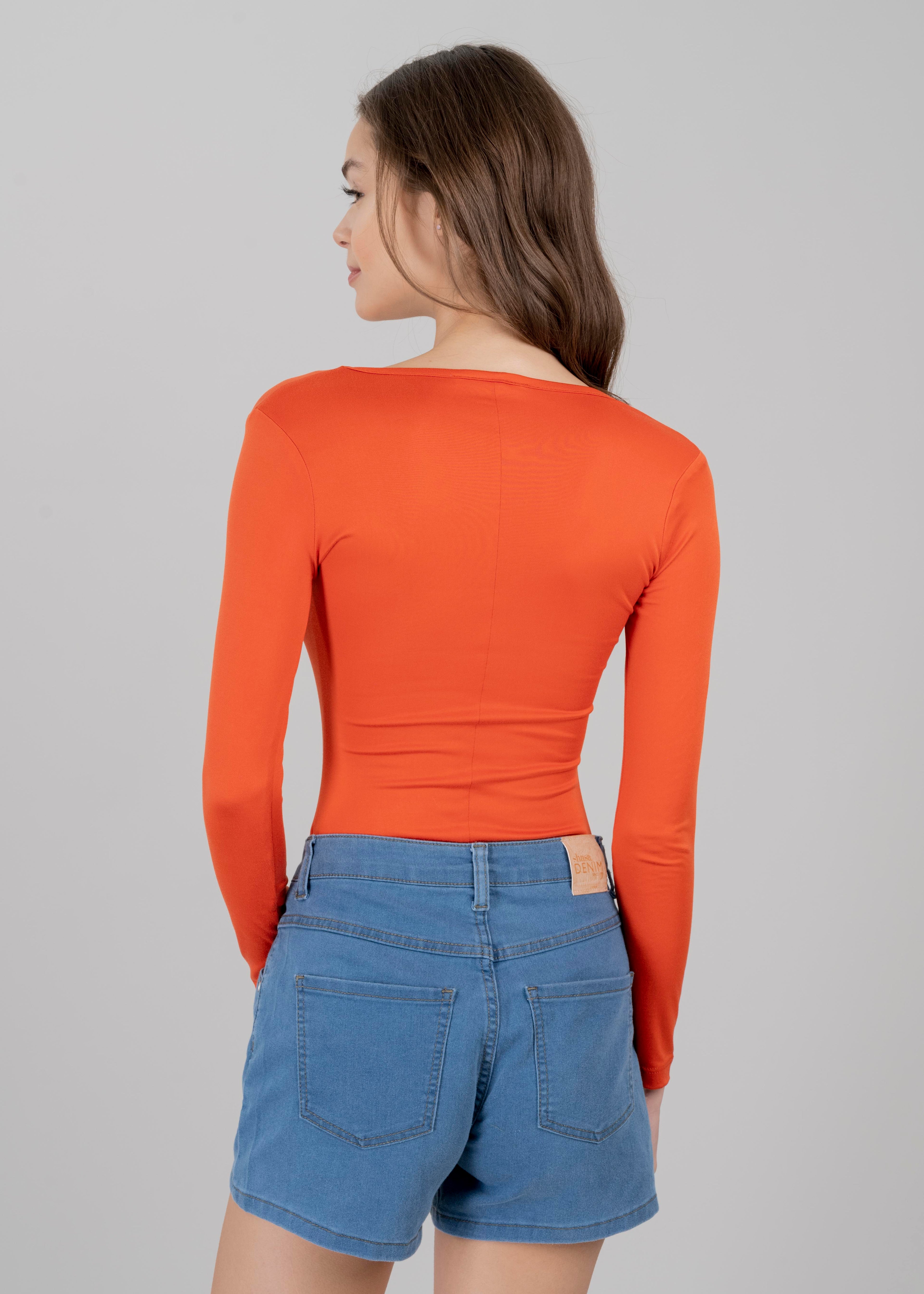 Bodysuit Liso Escote NARANJA OBSCURO