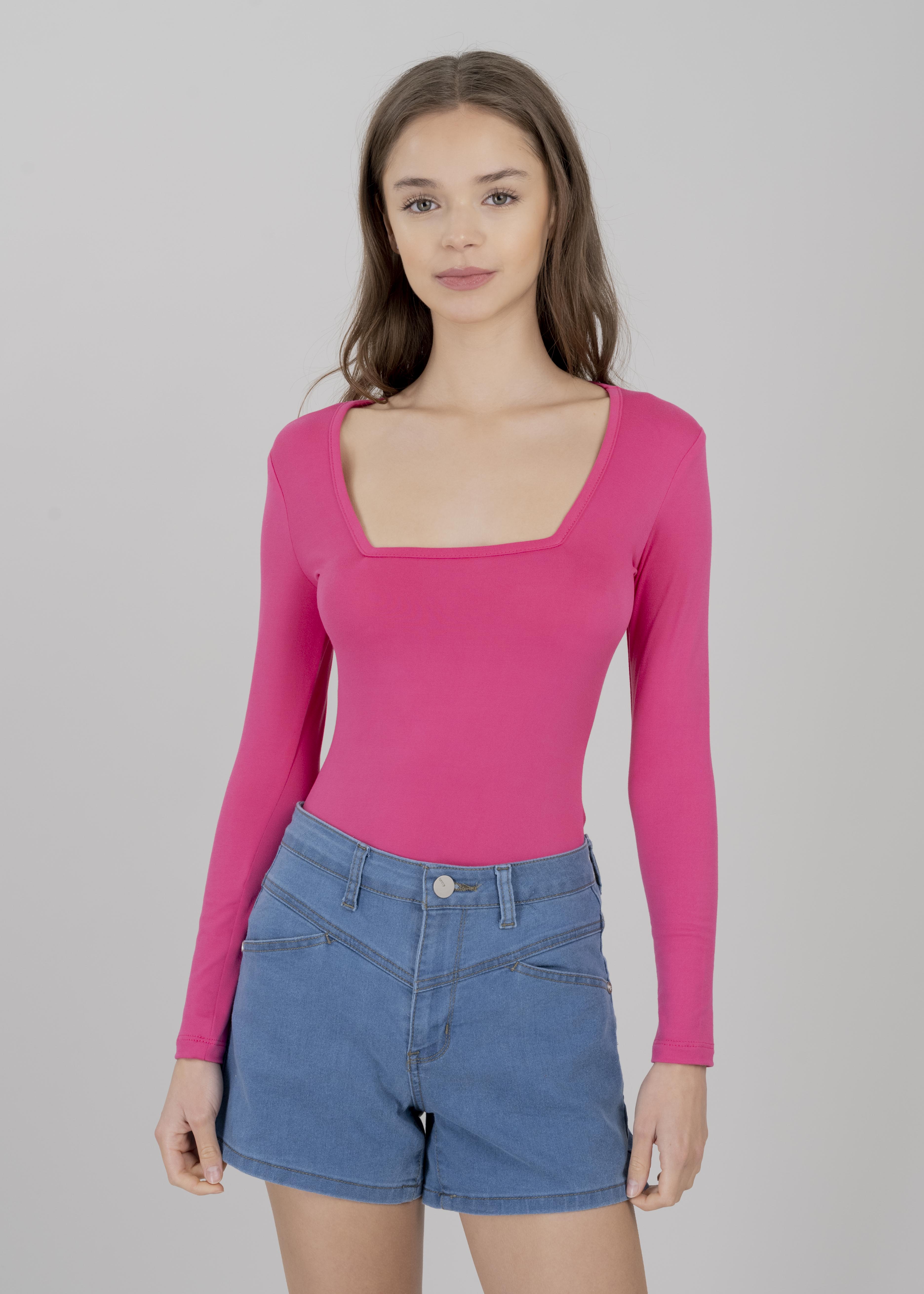Bodysuit Liso Escote MAGENTA