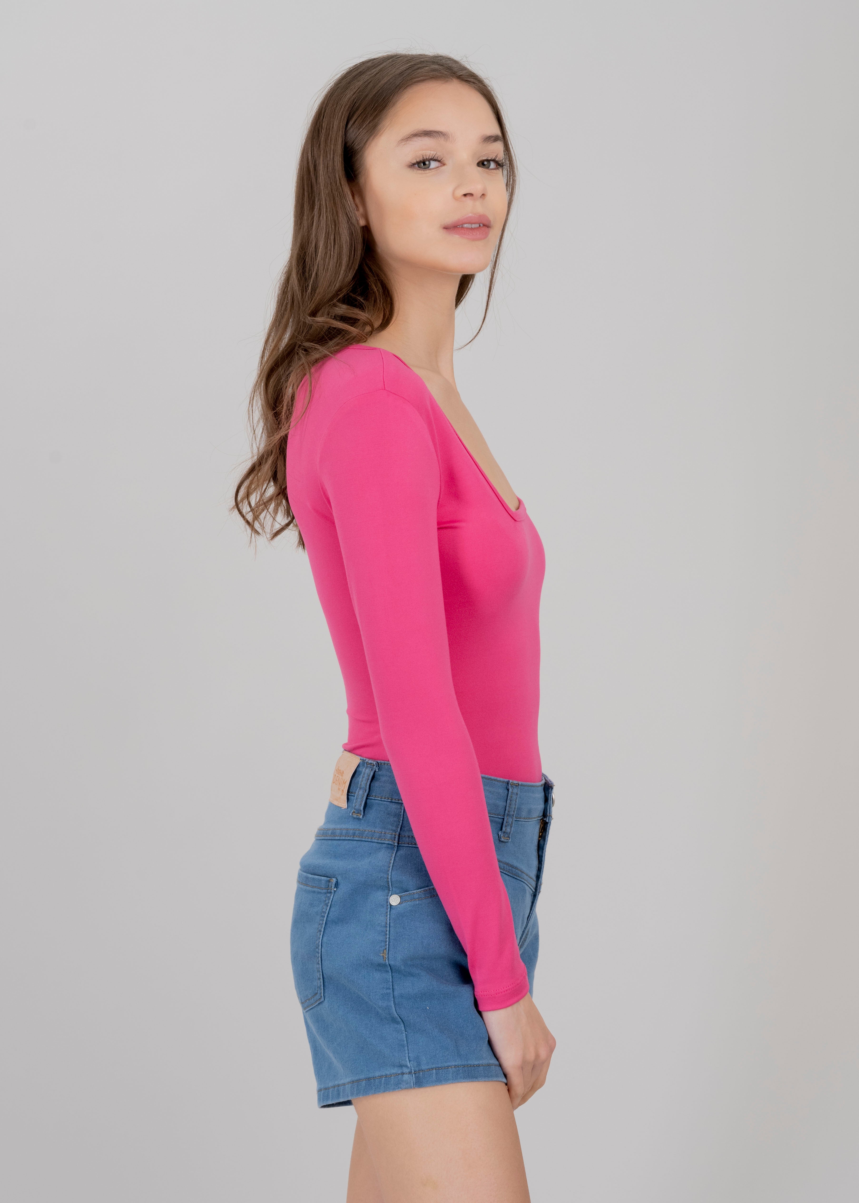 Bodysuit Liso Escote MAGENTA