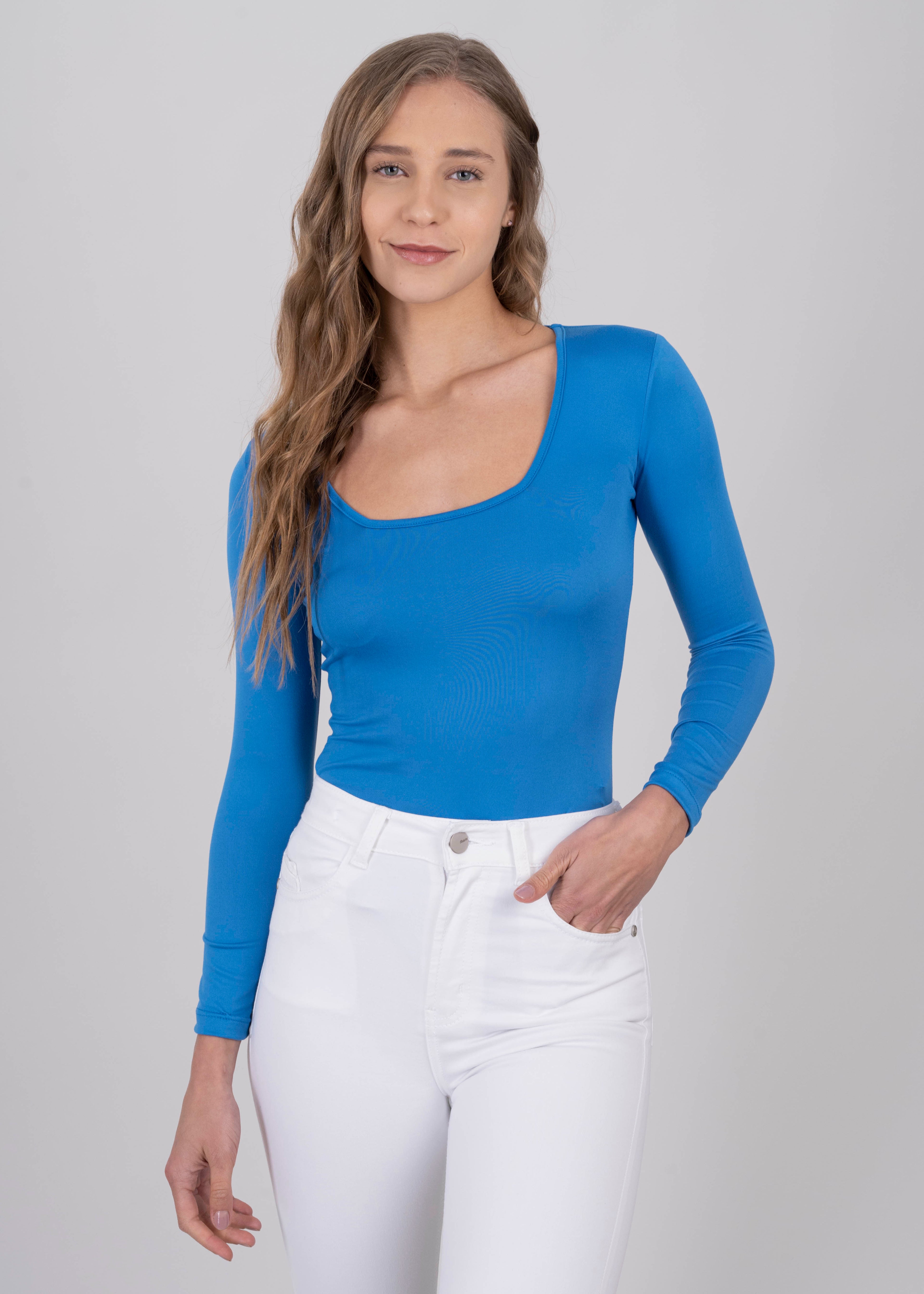 Bodysuit Liso Escote AZUL BRILLANTE
