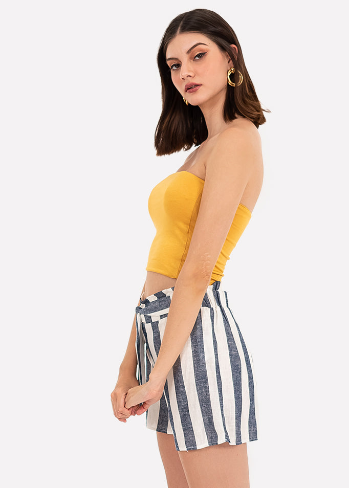 Top seamless tubo liso MOSTAZA
