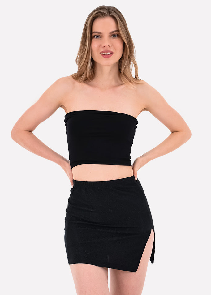 Top seamless tubo liso NEGRO