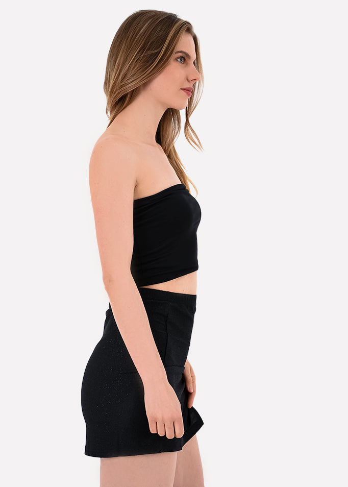Top seamless tubo liso NEGRO