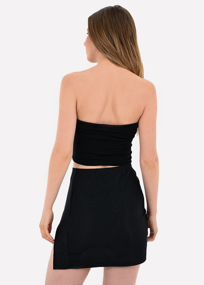 Top seamless tubo liso NEGRO
