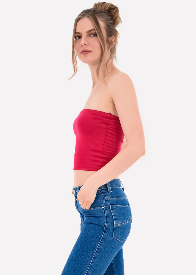 Top seamless tubo liso ROJO