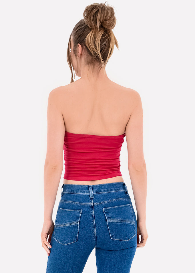 Top seamless tubo liso ROJO