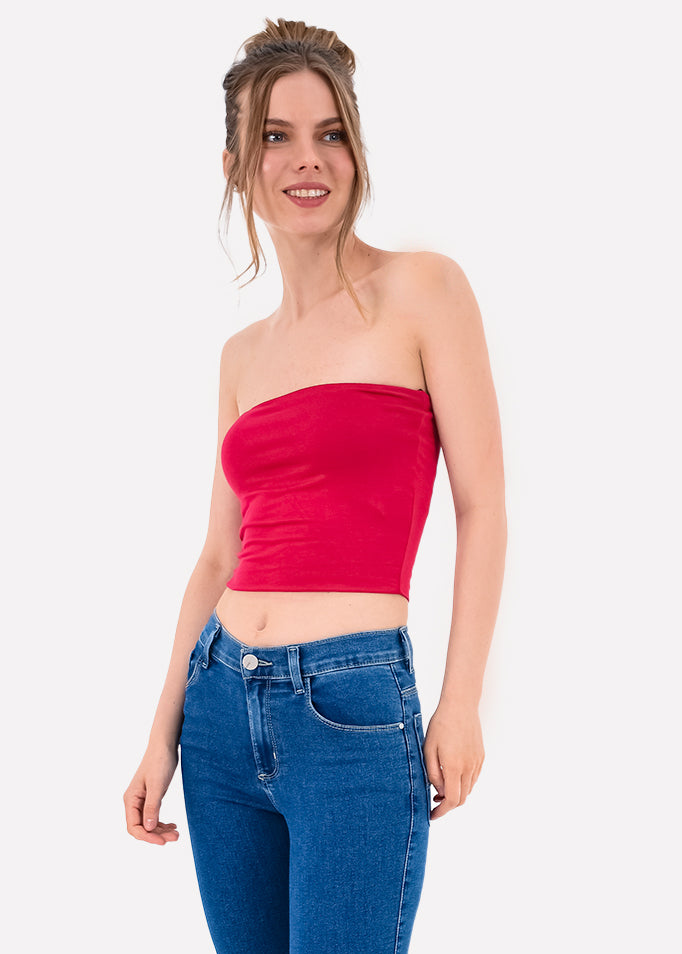 Top seamless tubo liso ROJO