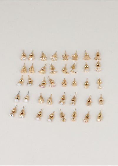 Set 20 piezas mini aretes flores