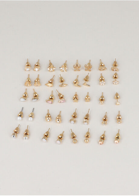 Set 20 piezas mini aretes flores