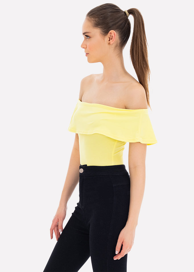 Bodysuit olanes hombro descubierto AMARILLO PASTEL