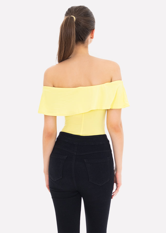 Bodysuit olanes hombro descubierto AMARILLO PASTEL
