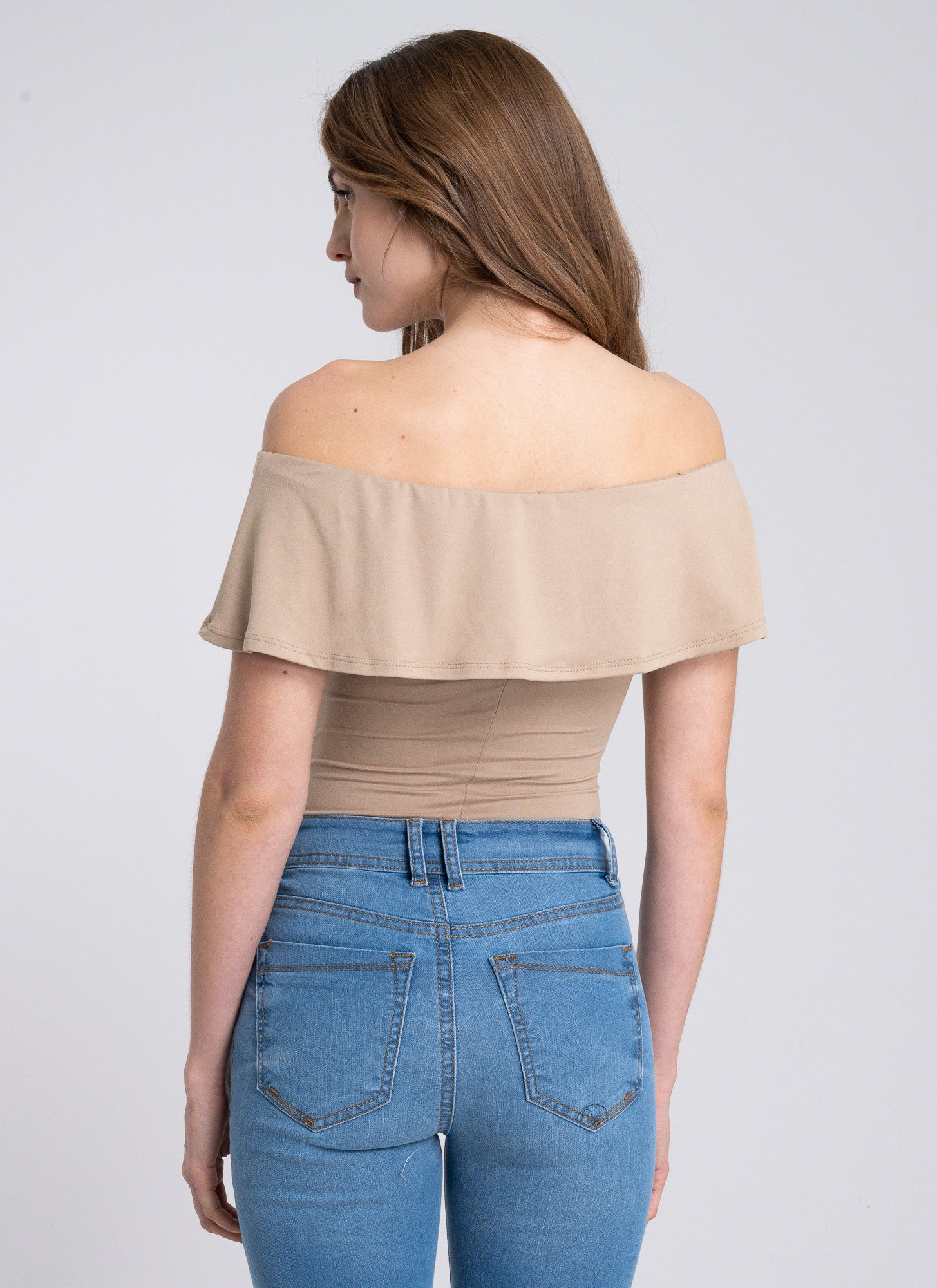 Bodysuit olanes hombro descubierto TAUPE